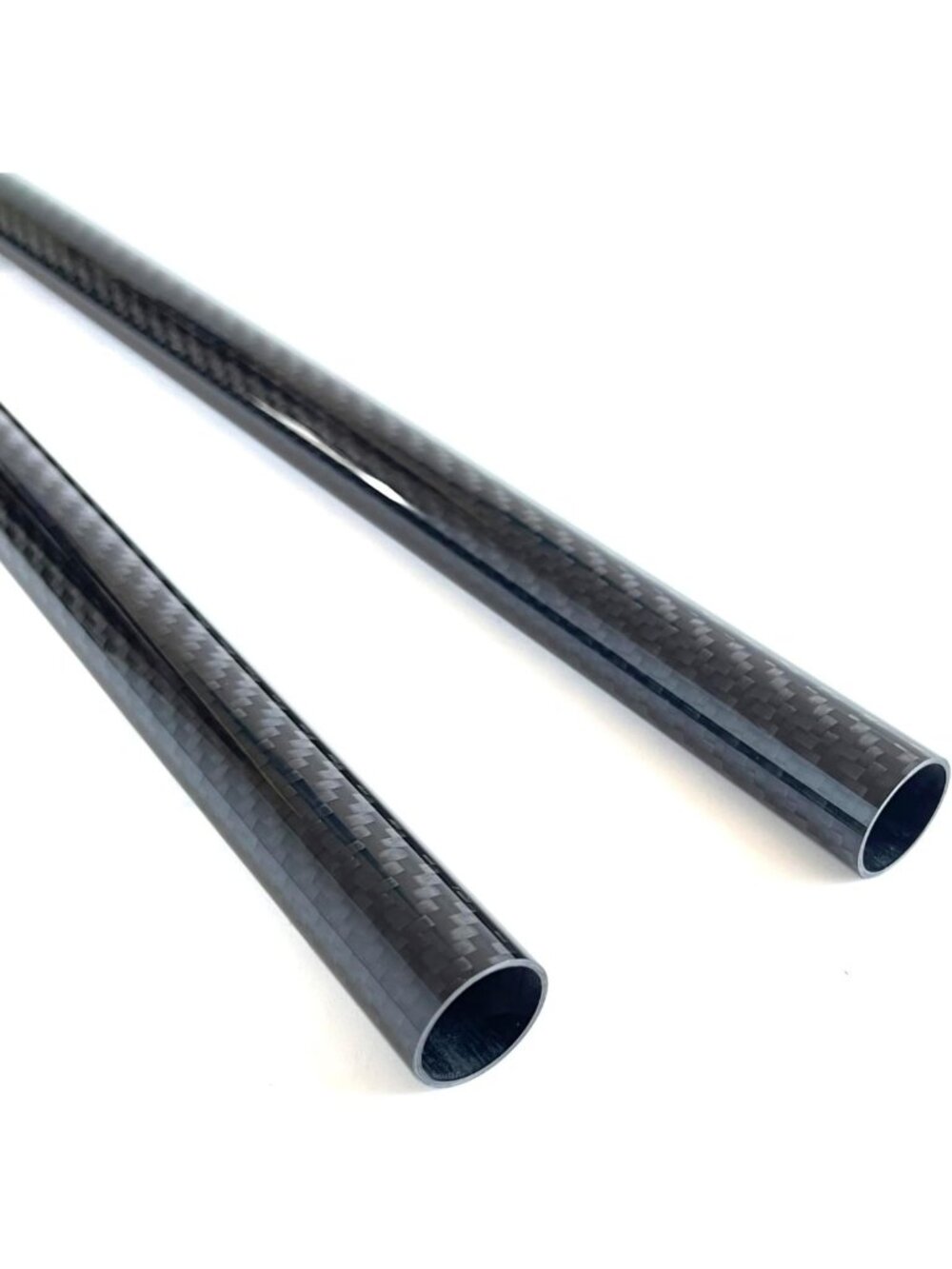 2pcs 20mm Carbon Fiber Tubes - 3K Twill, Glossy Finish, Lightweight & Durable